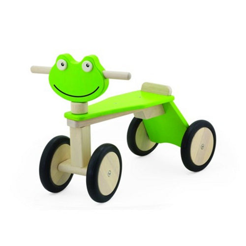 Pintoy houten loopfiets kikker met 4 wielen groen