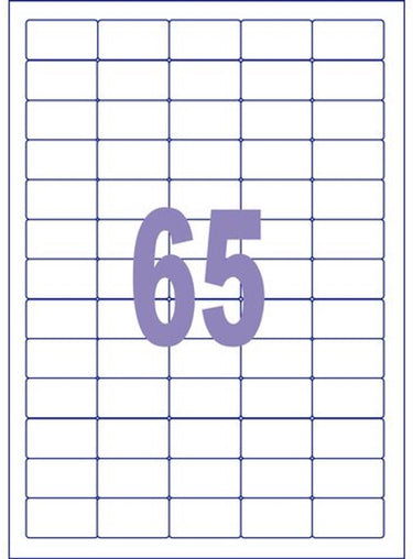Kangaro etiket - injet laser kopieer - 38,1x21,2mm - doos a 25 vel - 65 stickers per vel