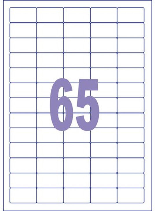 Kangaro etiket - injet laser kopieer - 38,1x21,2mm - doos a 25 vel - 65 stickers per vel