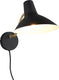 Trio traveller - wandlamp - zwart-goud - excl. 1x e27 4 w - snoerschakelaar - flexibel - wandmontage - flex - connect