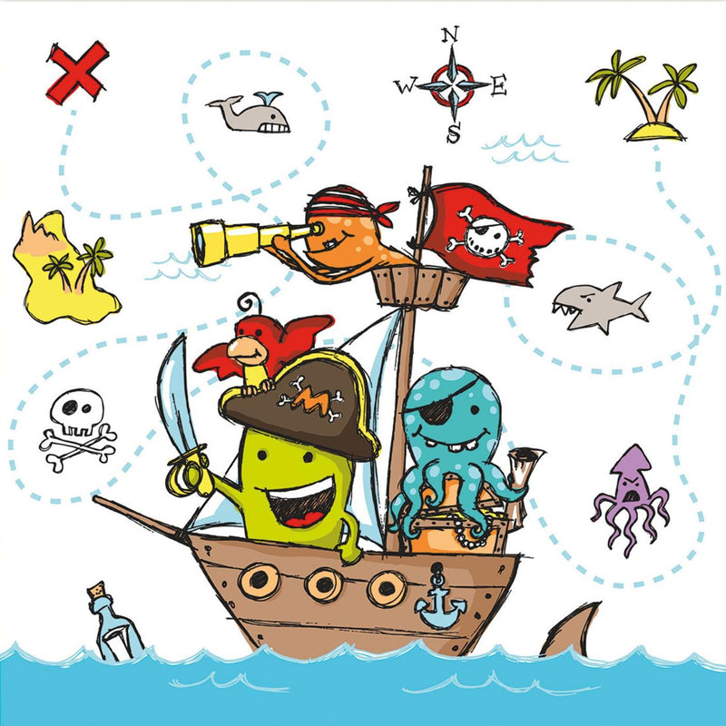 Load image into Gallery viewer, Papstar servetten pirate crew 3-laags 33x33cm
