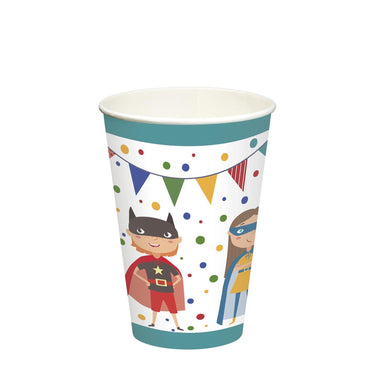 Papstar set a 10 drinkbekers superhero karton 0,2l ã˜7x9,7cm