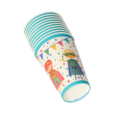 Papstar set a 10 drinkbekers superhero karton 0,2l ã˜7x9,7cm
