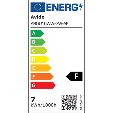 Avide led spotlamp alu+kunststof 7w gu10 3000 kelvin warmwit 610 lumen