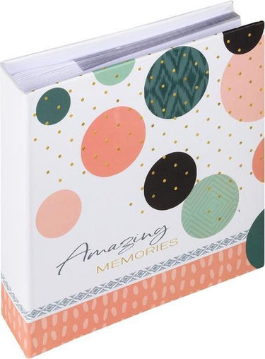 Walther me-486-r amazing memories - memo insteekalbum - formaat 22,5 x 22, 5 cm - 200 foto's 10 x 15 cm - zalm