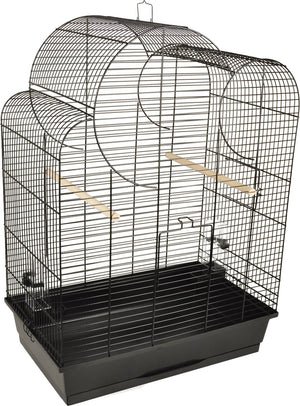 Flamingo vogelkooi – parkietenkooi wammer 1 zwart – 54x34x75 cm – met zitstokken eetbakjes – voor parkieten