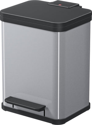 Hailo öko duo plus prullenbak - 2 x 9 l - zilver