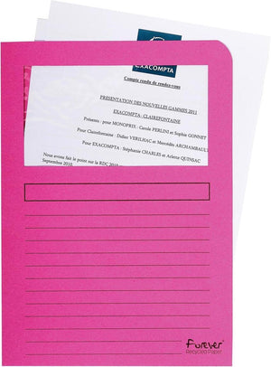 Exacompta forever® pak van 100 venstermappen 120g m2 - 22x31cm voor a4 - fuchsia - 50108e