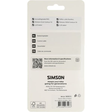 Simson versnelling binnenkabel derailleur rvs