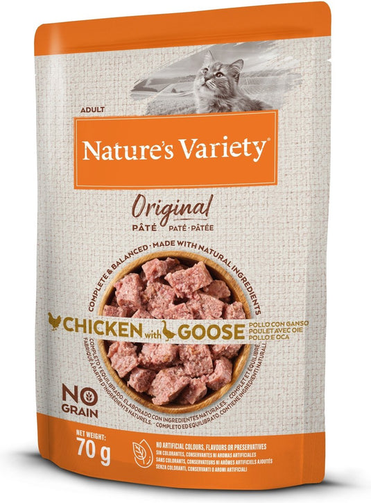 Natures variety nature's variety - original pouch chicken goose kattenvoer 12 x 70 gram.
