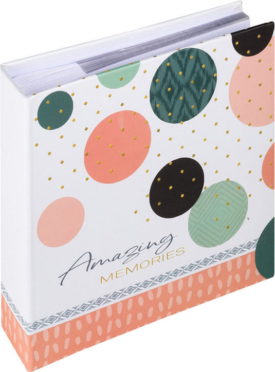 Walther me-486-r amazing memories - memo insteekalbum - formaat 22,5 x 22, 5 cm - 200 foto's 10 x 15 cm - zalm