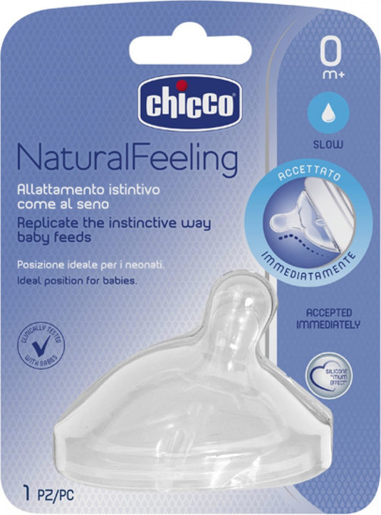 Chicco fopspeen 0m+ gebogen siliconen transparant
