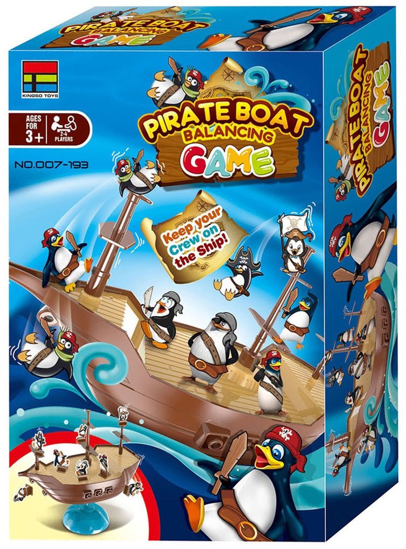 Load image into Gallery viewer, Lobbes speelgoed bv lobbes balansspel piratenboot - spannend kinderspel met pinguïns.
