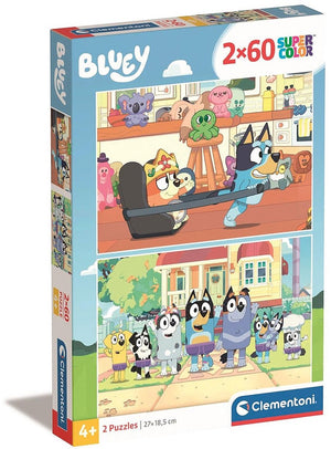 Clementoni - puzzel - 2x60 stukjes - bluey - kinderpuzzel - vanaf 4 jaar