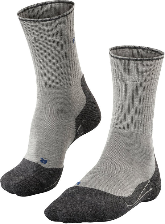Falke tk2 explore wool silk medium padding wol functioneel materiaal wandelsokken dames grijs - maat 37-38