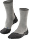 Falke tk2 explore wool silk medium padding wol functioneel materiaal wandelsokken dames grijs - maat 37-38