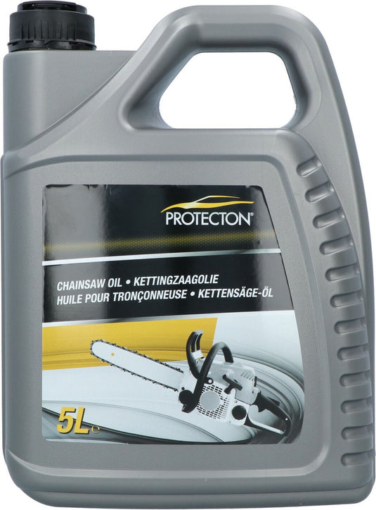 Protecton kettingzaagolie – voor beschermen en smeren van de zaagketting - voor elektrische- en benzine kettingzagen - sterk hechtend - voorkomt wegslinger effect - 5 liter