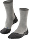 Falke tk2 explore wool silk medium padding wol functioneel materiaal wandelsokken heren grijs - maat 42-43