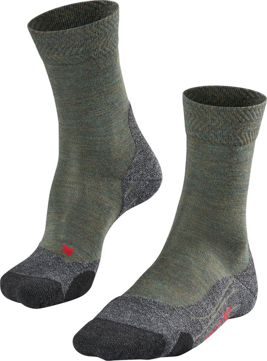 Falke tk2 melange anti-blaar dik wol functioneel materiaal wandelsokken heren groen - maat 44-45