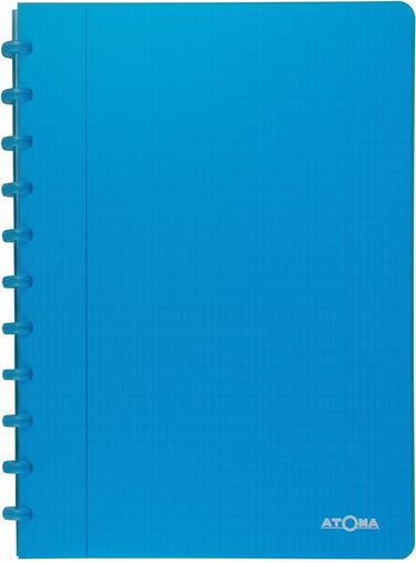 Atoma trendy schrift, ft a4, 144 bladzijden, commercieel geruit, transparant turkoois