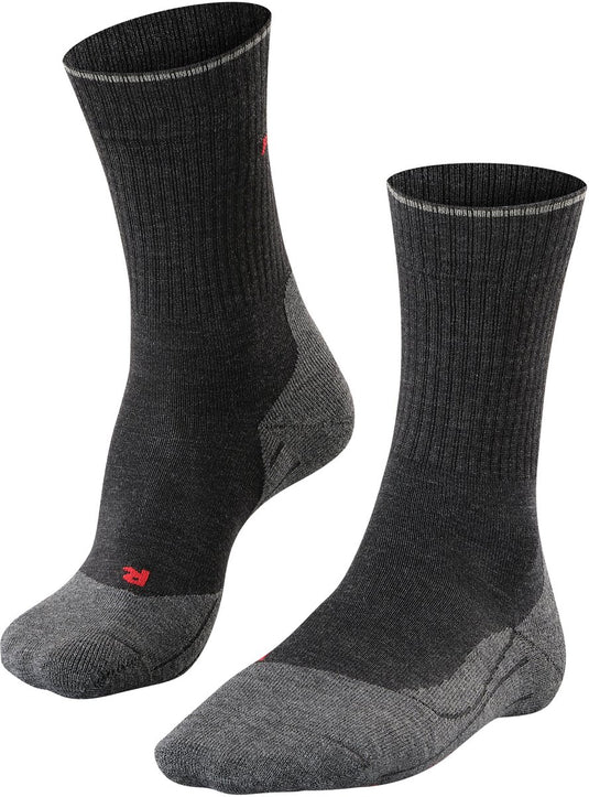 Falke tk2 explore wool silk medium padding wol functioneel materiaal wandelsokken heren grijs - maat 44-45