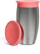 Munchkin roestvrijstalen drinkbeker - miracle® 360° sippy cup - koelt tot 10 uur - anti-lek drinkbeker - 266ml - roze - vanaf 12 maanden