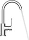 Hansgrohe rebris s - wastafelmengkraan - ééngreeps bediening - met trekwaste - 210mm maat - draaibare uitloop - chroom