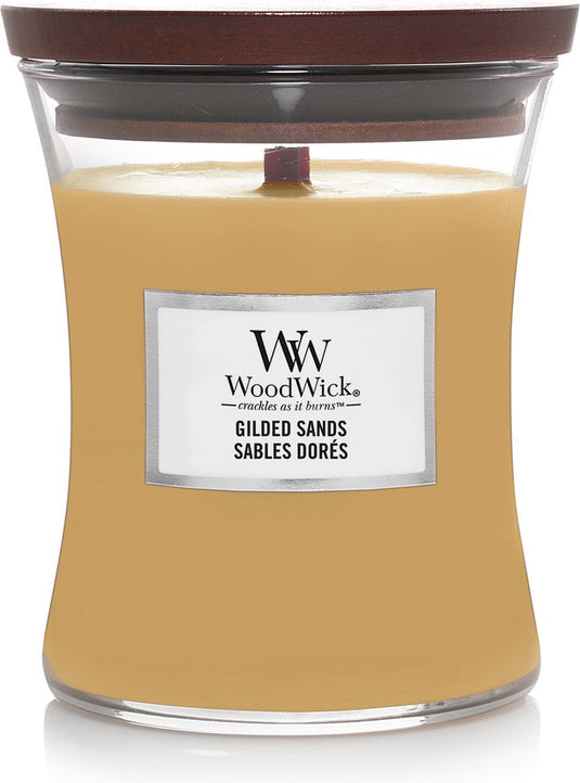 Woodwick hourglass medium geurkaars - gilded sands - 60 branduren