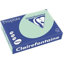 Gekleurd papier trophee clairfontaine 2635 160g m2 a4 pastelkleur groen