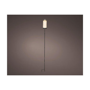 Lumineo solar kaars op steker crã¨me plastic ã˜7xh117cm
