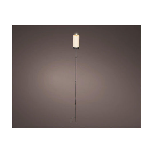 Lumineo solar kaars op steker crã¨me plastic ã˜7xh117cm