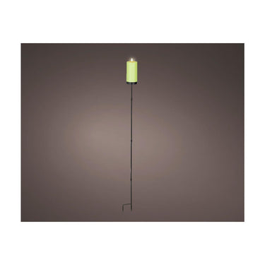 Lumineo solar kaars op steker groen plastic ã˜7xh117cm