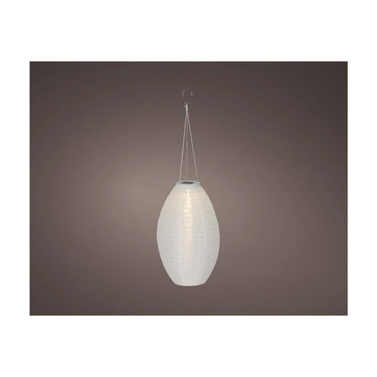 Lumineo solar lantaarn wit nylon ã˜22xh33cm
