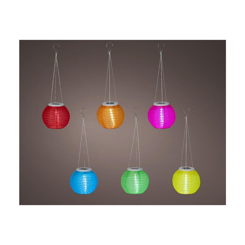 Afbeelding laden in galerijviewer, Lumineo solar lantaarn nylon ã˜15xh10cm 6 assorti
