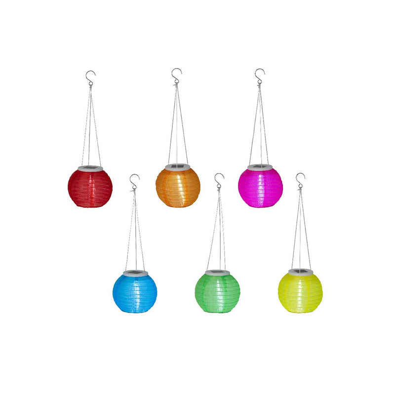 Afbeelding laden in galerijviewer, Lumineo solar lantaarn nylon ã˜15xh10cm 6 assorti
