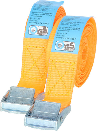 Carpoint spanbanden 2 x 2,5 meter – 25 mm breed – set van 2 – voor veilig vastzetten van lading – geschikt voor auto aanhanger