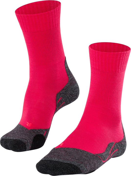Falke tk2 anti-blaar dik wol functioneel materiaal wandelsokken dames rood - maat 35-36