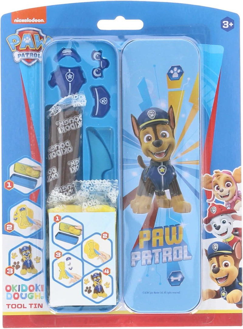 Load image into Gallery viewer, Canenco paw patrol chase okidoki klei in 3d tin bakje
