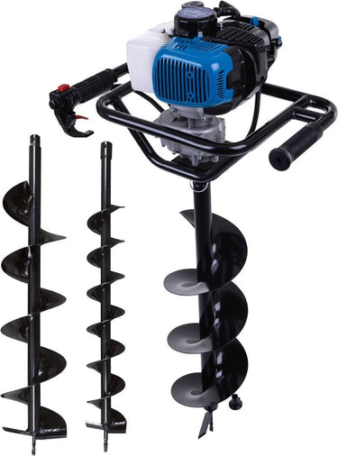 Scheppach grondboor benzine eb2000 - 52cc 1,97pk - incl. 3 boren ø 100 mm, 150 mm 200 mm - boorlengte 80cm