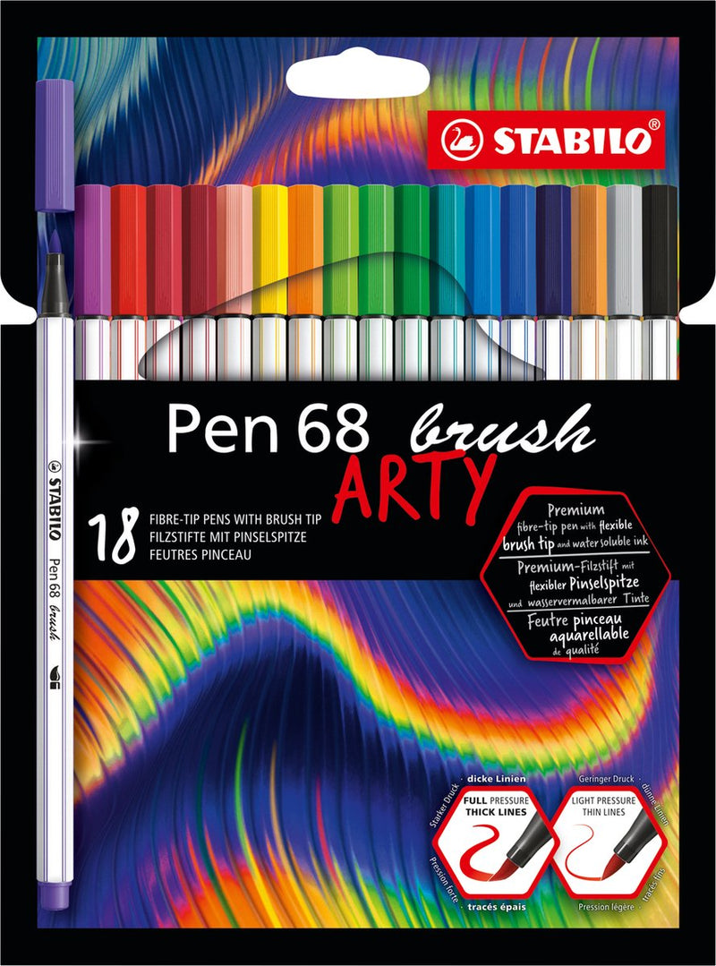 Load image into Gallery viewer, Stabilo pen 68 brush - viltstift - arty - set met 18 stuks
