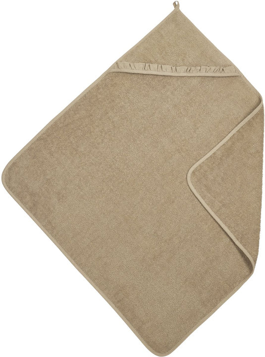 Meyco baby ruffle badcape - badstof - taupe - 80x80cm