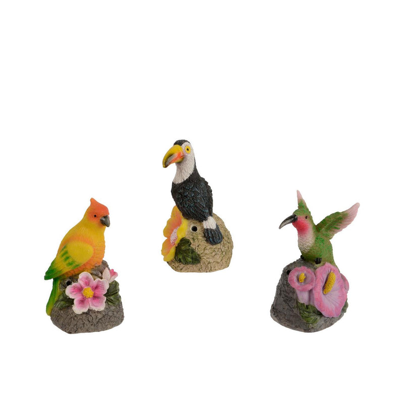 Load image into Gallery viewer, Decoris figuur vogel op rots sensor polyresin 7x6x11cm 3 assorti
