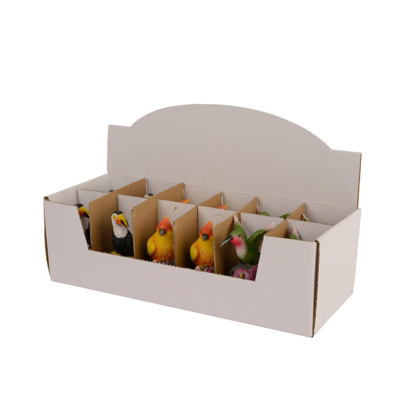 Load image into Gallery viewer, Decoris figuur vogel op rots sensor polyresin 7x6x11cm 3 assorti
