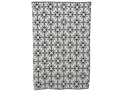 Decoris buitenvloerkleed 100% pvc met blauw ankermotief 180x120cm