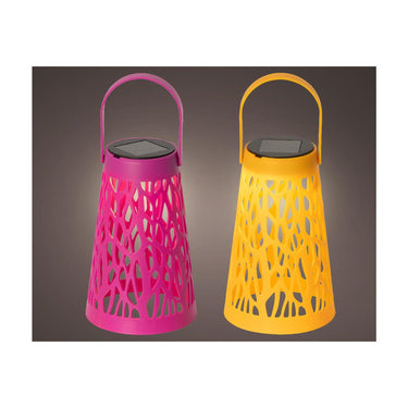 Lumineo solar lantaarn plastic ã˜11,5xh18cm 2 assorti