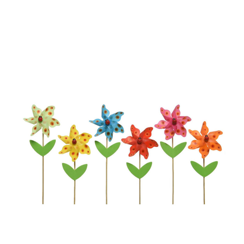 Load image into Gallery viewer, Decoris windmolen bloem plastic ã˜9xh28cm 6 assorti
