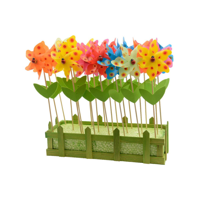 Load image into Gallery viewer, Decoris windmolen bloem plastic ã˜9xh28cm 6 assorti
