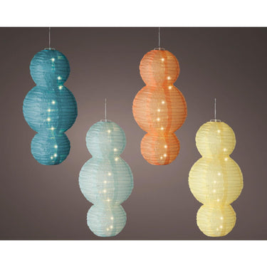 Lumineo solar lantaarn nylon ã˜28x58cm assortie warm wit