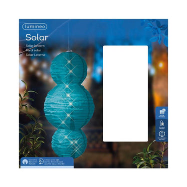 Lumineo solar lantaarn nylon ã˜28x58cm assortie warm wit