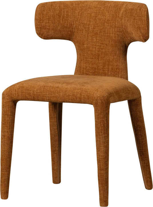 Woood permit eetkamerstoel - geweven stof - cinnamon oranje - 78x52x53 cm